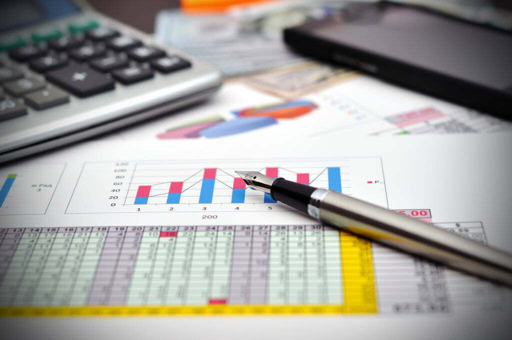 financial report on table